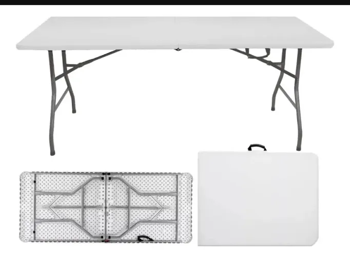 Mesa Dobravel Vira Maleta Com Alça Portatil 1,80m Camping