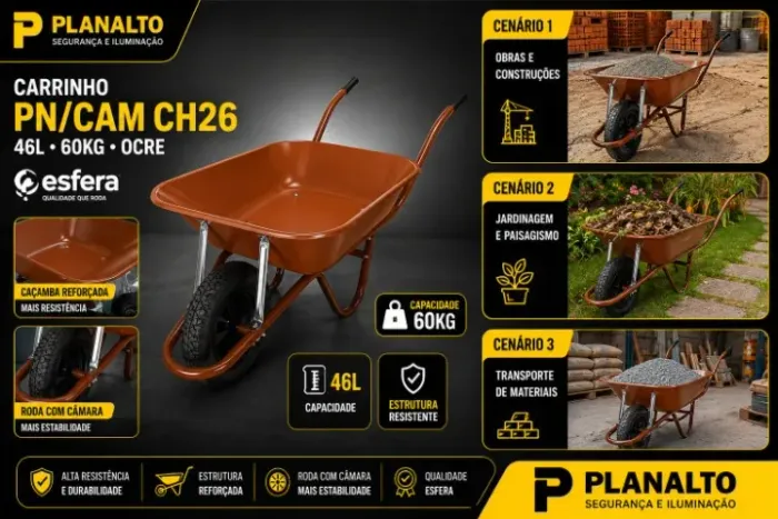 CARRINHO PN/CAM CH 46L 60KG OCRE