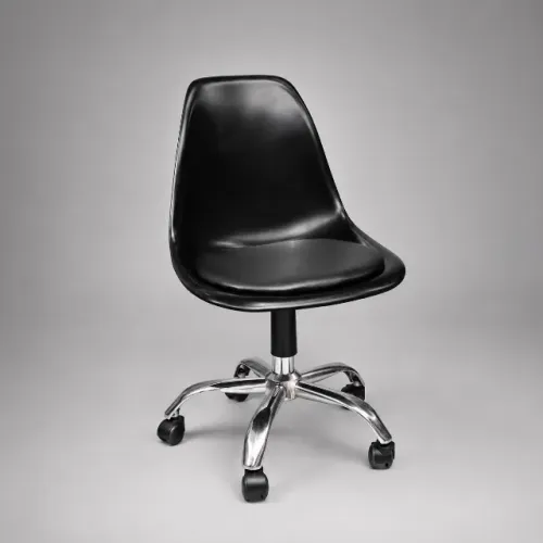 Cadeira de Escritório Eames Preta Giratória com Rodízios
