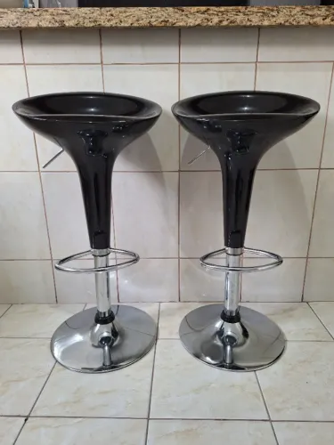 Banquetas Giratórias Preta