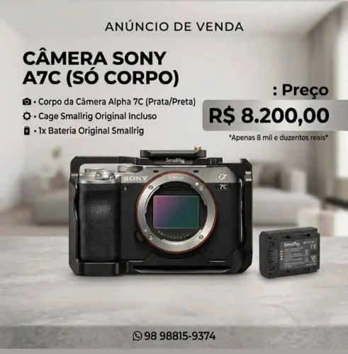 Vendo câmera Sony a7c