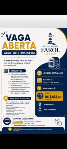 Vaga Para assistente Financeiro