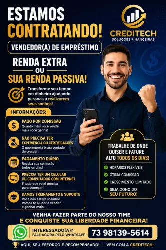 Vendedor de emprestimo renda extra