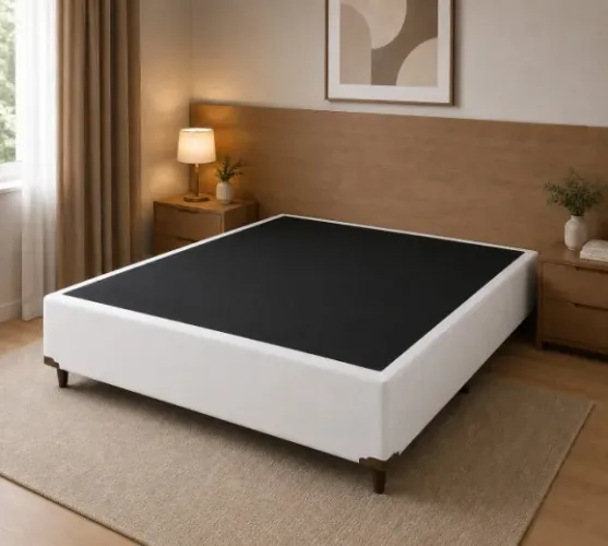 Base Box Casal Blindada Branco - Entrega Rápida!