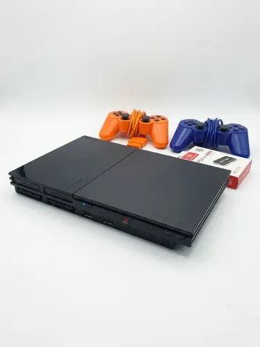 Ps2 Slim Revisado - Matrix + 2 Controles