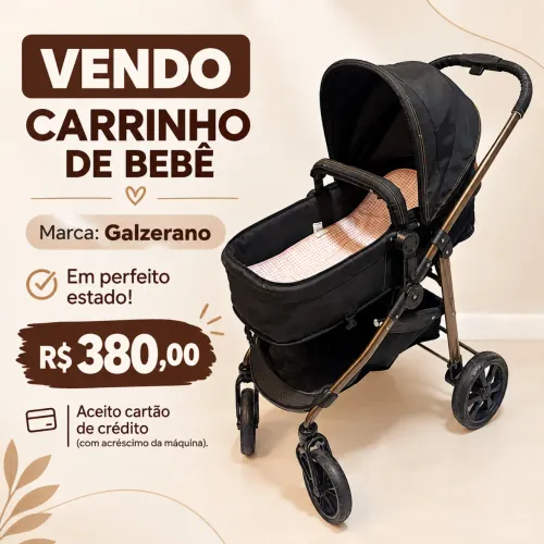 Carrinho de bebê Galzerano em perfeito estado!