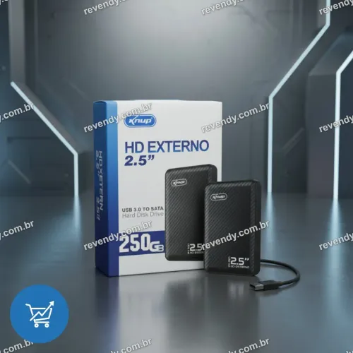 HD Externo Portátil Knup 250GB USB 3.0 2.5 polegadas para PC e Notebook