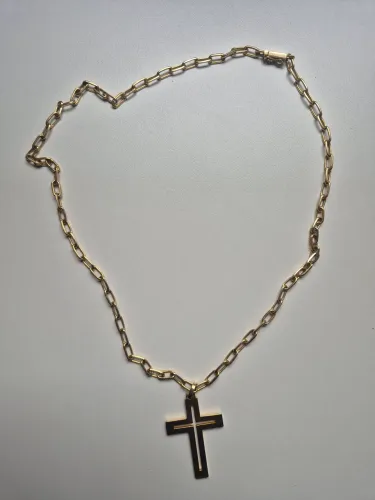 Cordão Ouro 18k com Pingente Cruz - 60g