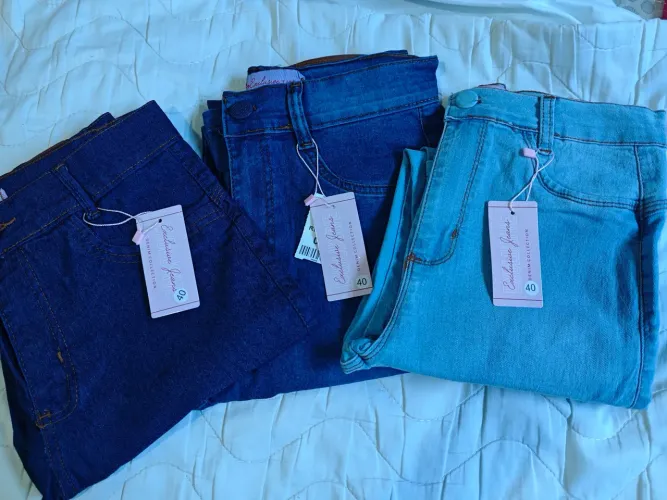 KIT 3 CALÇAS JEANS FEMININA TAM 40