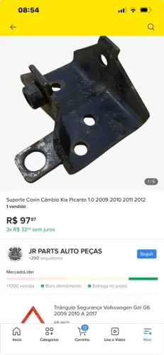 Suporte coxim câmbio kia picanto 1.0 2009 a 2012