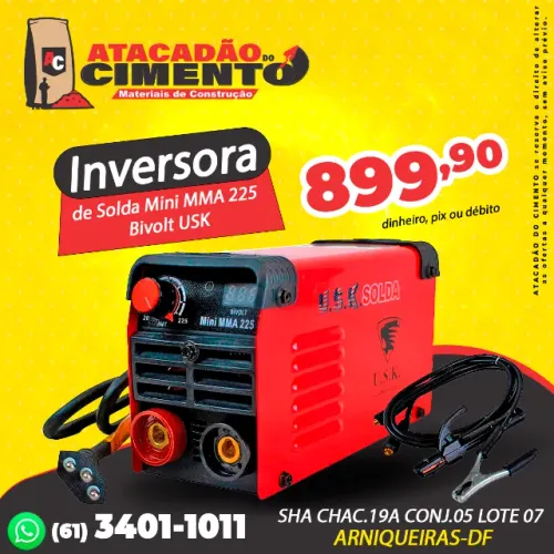 Inversora de Solda 225A Mini MMA 225 USK
