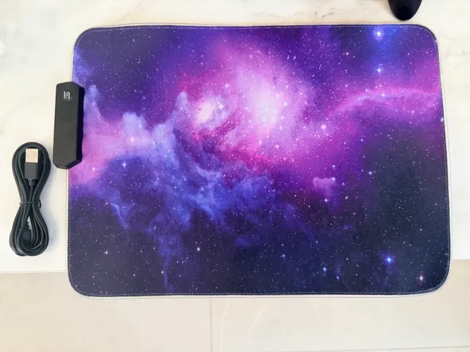 Mousepad Gamer antiaderente Galáxia RGB
