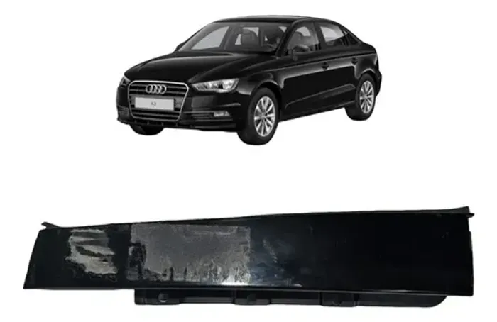 Moldura Aplique Porta Tras Dir Audi A3 Sedan 2013 Uzad0 Preto