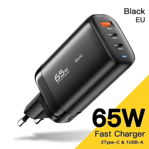 Carregador GAN Essager 65W - carrega até 3 dispositivos ao mesmo tempo !