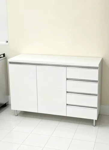 Balcão de cozinha branco em mdf