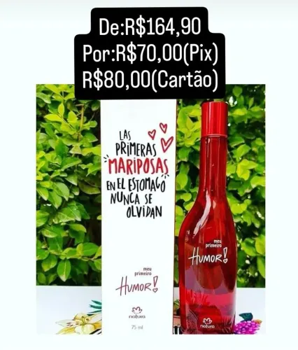 Perfume meu primeiro humor de 164,90 por 70 no pix