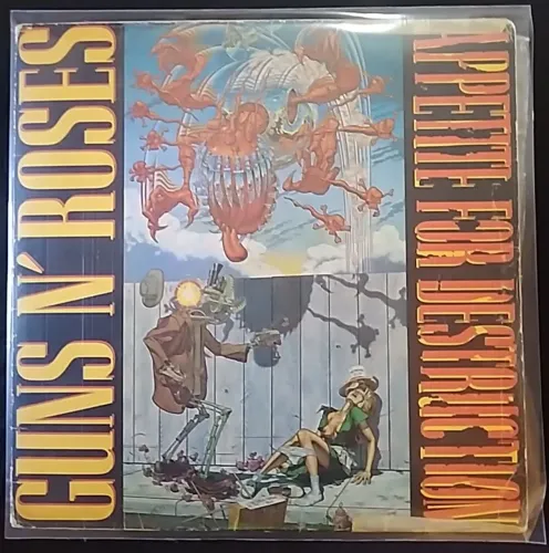 LP Guns N' Roses - Appetite For Destruction (1991) Capa Robô C/ Encarte Raro