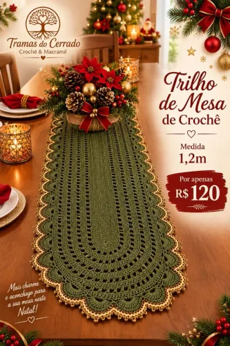 Caminho de Mesa em Crochê, 1,2m