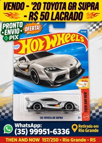 Hot Wheels Toyota GR Supra Prata Lacrado Then and Now - Retirada Rio Grande 