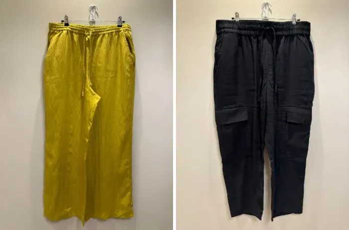 Calças Zara - Tamanho XG - Cintura elástica com cordão