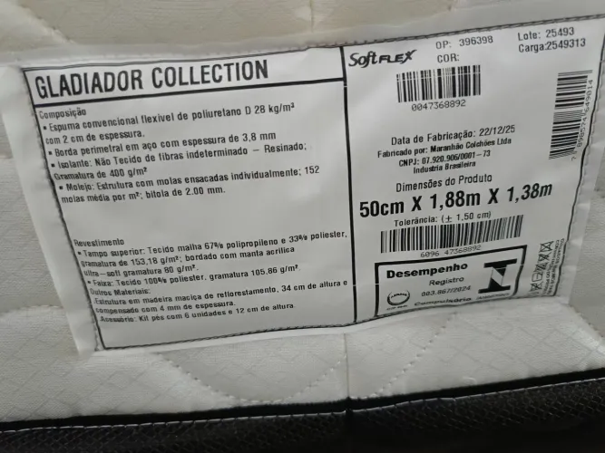 Colchão Softflex casal Mola Ensacada 
