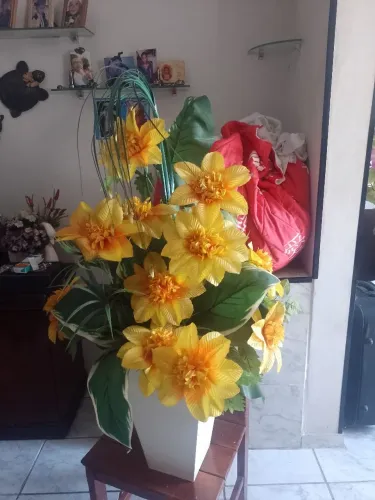 Vaso de plantas flores artificial 