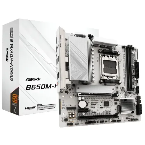 Placa Mãe ASRock B650M-HDV/M.2 White Socket AM5 / DDR5- Loja física