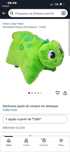 Almofada pelúcia da Puket Dinossauro 