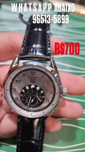 Relógio Tag Heuer Carrera Astronomer Automático Com Pulseira De Couro