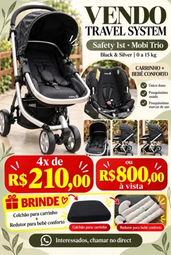 Carrinho bebê + Bebê conforto + brindes