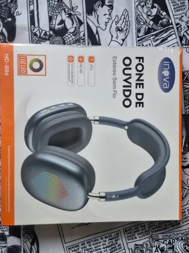 Fone de Ouvido Bluetooth Sem Fio MD-886 LED Estéreo Alta Qualidade
