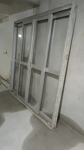 porta de aluminio 4 folhas fosco de correr sasazaki