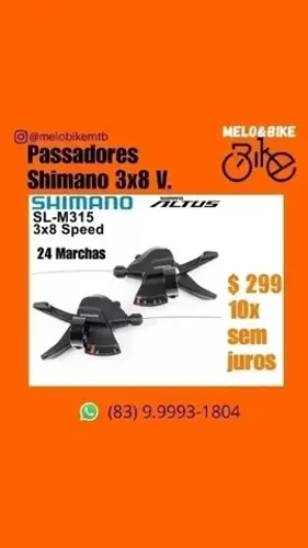 Par de passador de marcha 3x8 Shimano 