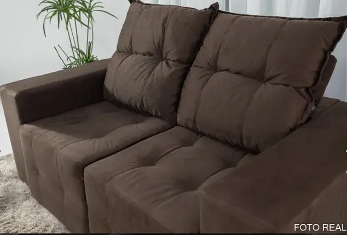 SOFÁ RETRÁTIL RECLINÁVEL MARROM OFERTA !!! RF75