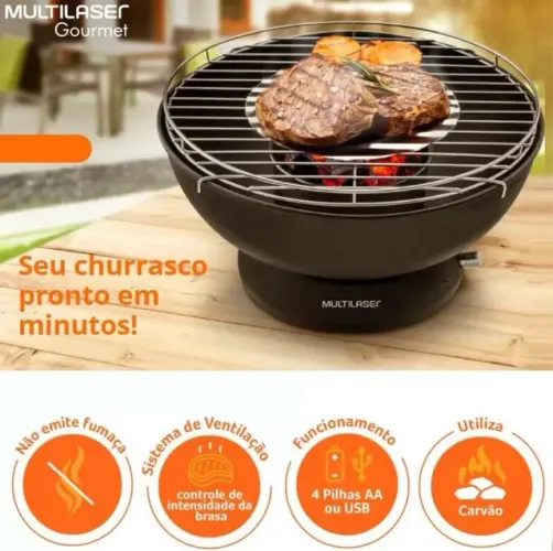 Churrasqueira portátil SEM FUMAÇA A CARVÃO smokeless NOVA/LACRADA