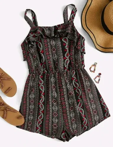 Macaquinho estampado de viscose NOVO