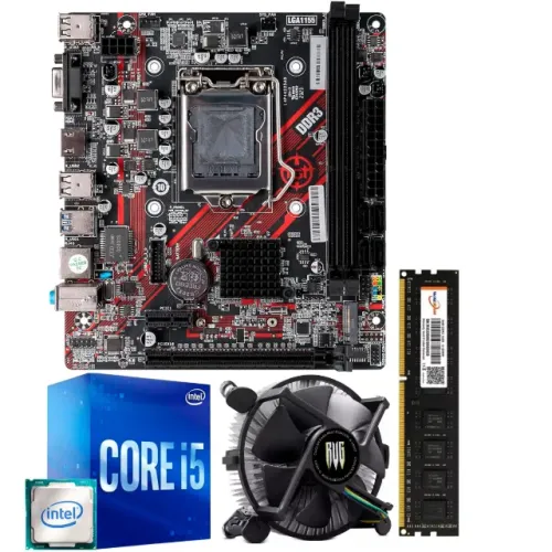 Placa Mãe Kit Placa mãe, processador i5 Memória 8GB e Cooler por apenas R$ 398,00
