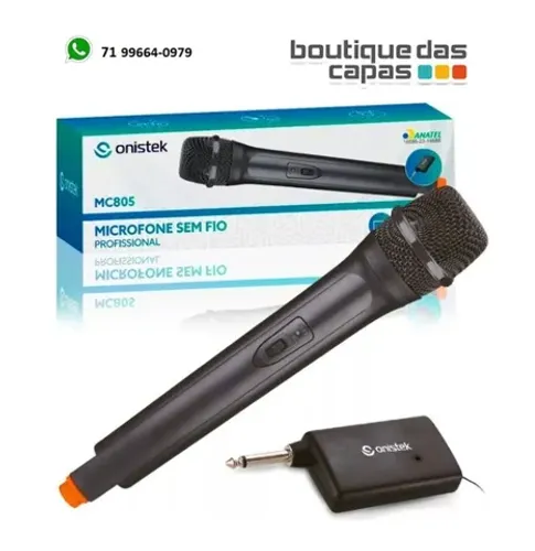 Microfone Sem Fio Profissional De Mão Onistek Mc805 Preto