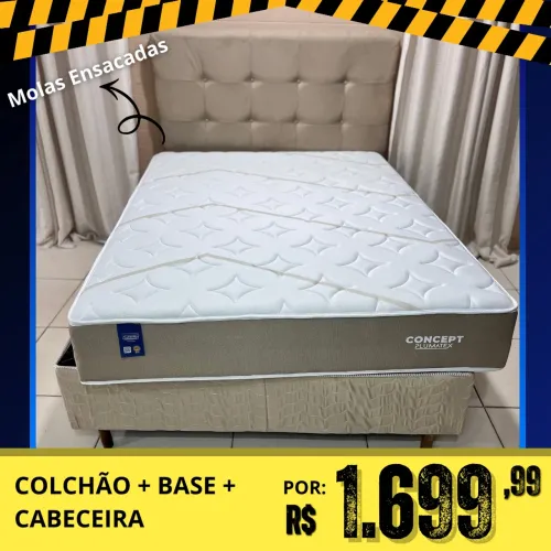 JOGO CAMA BOX + CABECEIRA CASAL OFERTA LIMITADA
