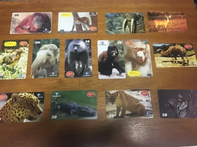 Coleção 14 Cartões Telefônicos Animais 