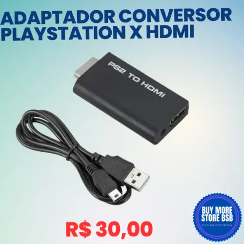 Adaptador Conversor De Vídeo Compatível Com Playstation 2 Ps2 Para Hdmi