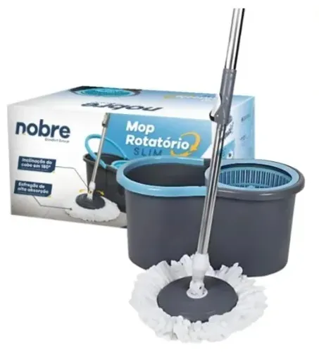 Mop Rotatório Slim Esfregão Giratório Limpeza Marca Nobre