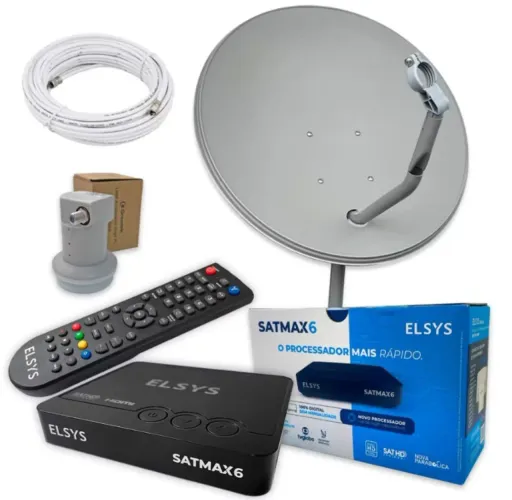 Kit Completo de Antena Parabólica Elsys SATMAX6