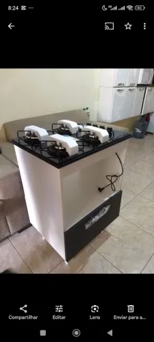 Balcão para Cooktop 4 ou 5 bocas em MDF (Pronta entrega)