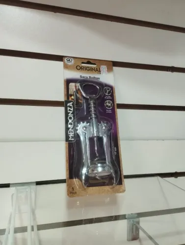 Saca-Rolhas de Metal Santiago 17,5 cm - Abridor de Garrafas e Vinhos com Alças Laterais