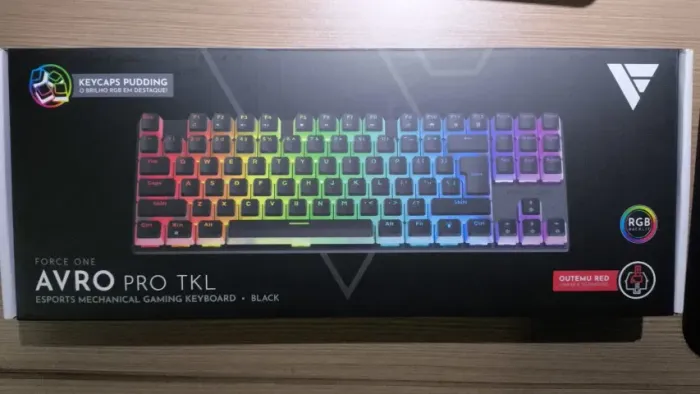 Teclado Mecânico Gamer Force One Keyboard Avro Pro, RGB, Switch Outemu Red, USB, Preto