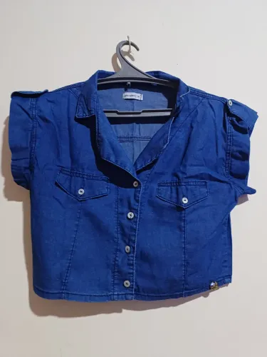 Camisa Jeans Feminina Azul