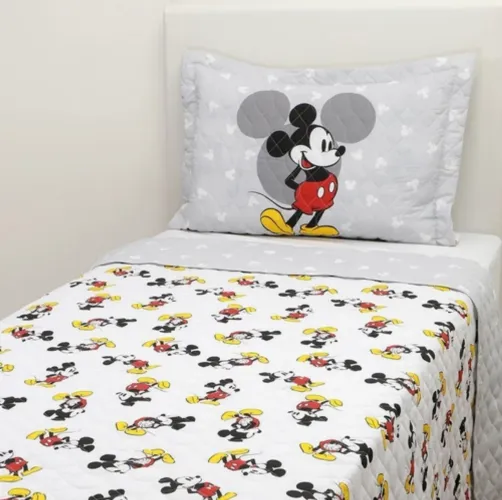 ? Oportunidade! Colcha Cobre-Leito Disney Mickey Original - Solteiro Dupla-Face ?
