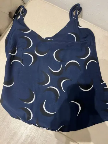 MARIA FILÓ! Regata Azul com Estampa de Lua. Maria Filo sem etiqueta.
