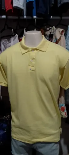 Camiseta Polo Amarela - Tamanho G PROMOÇÃO 